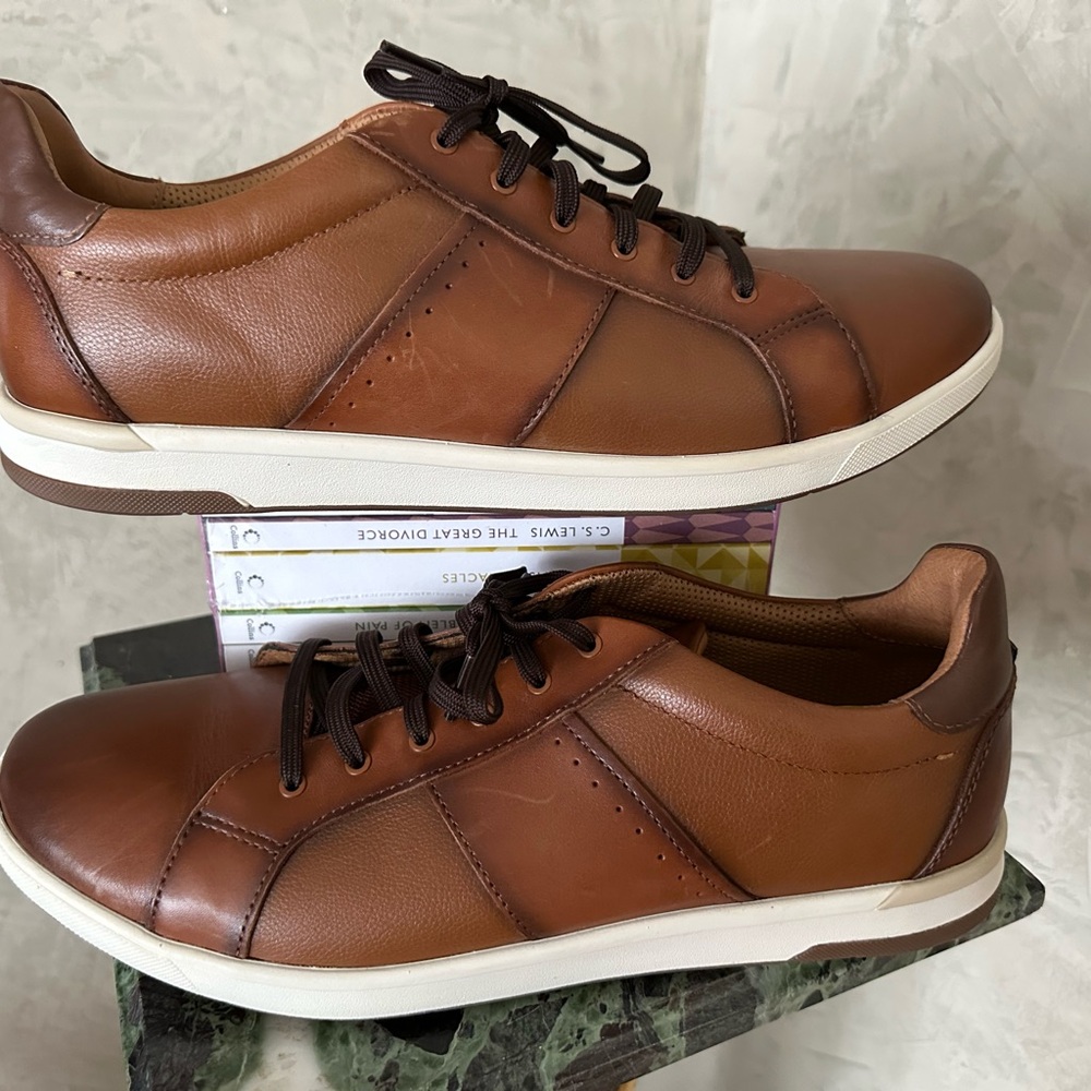 Florsheim Brown Leather Casual Lace-Up Sneakers